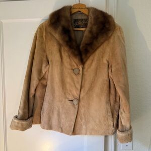 Vintage Tan and Brown Sheldon Fisher Fur Jacket